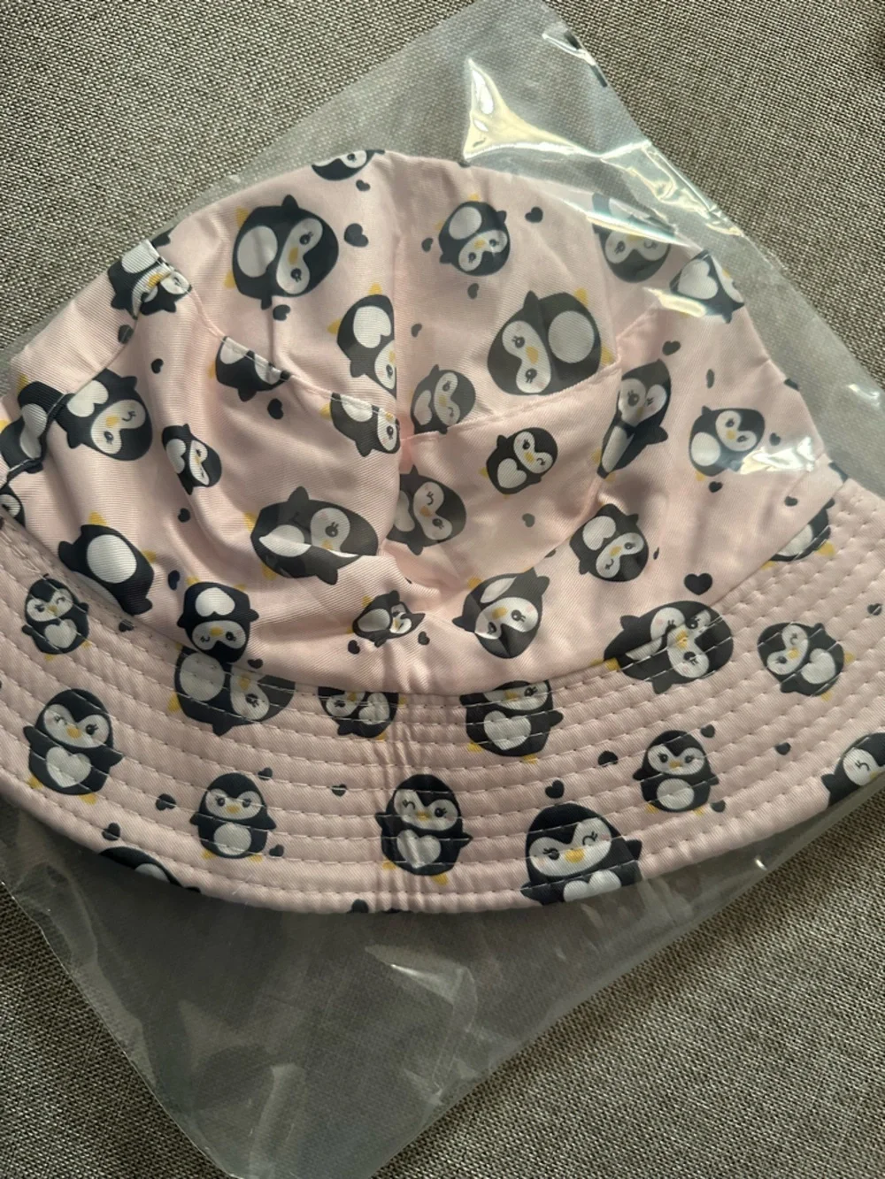 Pink Penguin Reversible Bucket Hat